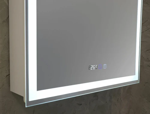 Зеркальный шкаф Silver Mirrors Киото 60 LED-00002358 с подсветкой Белый МДФ / ЛДСП, стекло