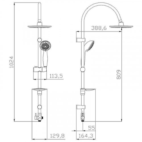 Душевая система Lemark LM8801C Хром