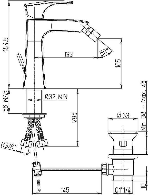 Смеситель для биде Paini Lady 89PW306 Никель