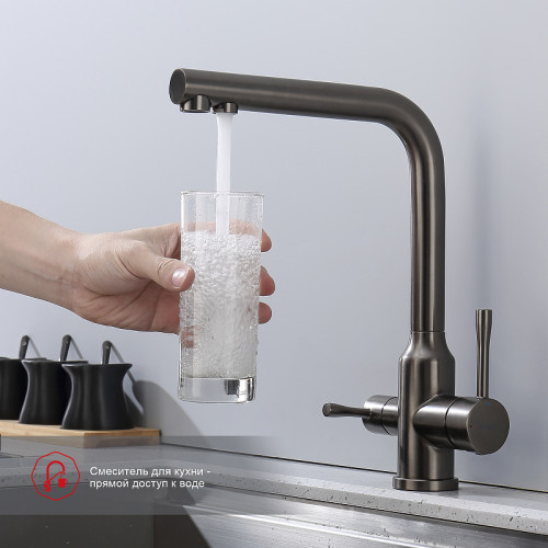 Смеситель для кухни Raglo R81.61.09 Графит матовый латунь