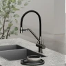 Смеситель для кухни Sancos Dora SC4003GG Вороненая сталь Черный латунь