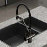Смеситель для кухни Sancos Dora SC4003GG Вороненая сталь Черный латунь