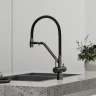 Смеситель для кухни Sancos Dora SC4003GG Вороненая сталь Черный латунь