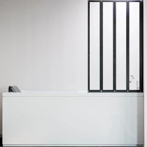 Шторка на ванну Veconi Palau PL-74BR 90 R PL74BR-90-01-19C4 профиль Черный матовый стекло прозрачное