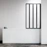 Шторка на ванну Veconi Palau PL-74BR 90 R PL74BR-90-01-19C4 профиль Черный матовый стекло прозрачное