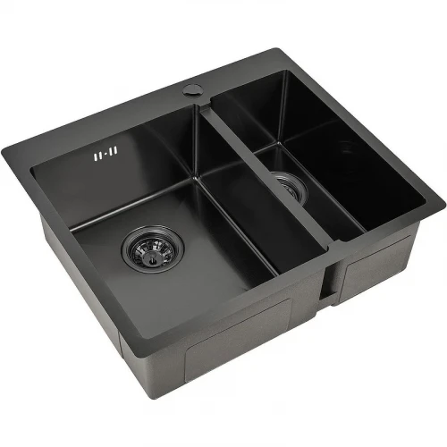 Кухонная мойка ZorG PVD Grafit 59 PVD 59-2-51-L GRAFIT Графит нержавеющая сталь встраиваемый