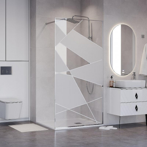 Душевая перегородка Niagara Nova 90 NG-660-90 профиль Хром стекло прозрачное с рисунком