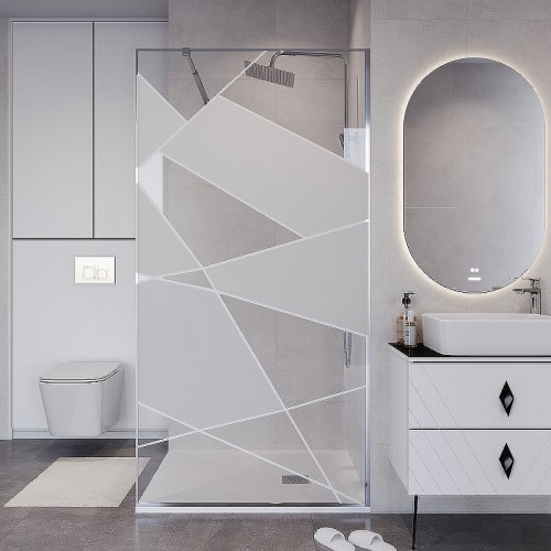 Душевая перегородка Niagara Nova 90 NG-660-90 профиль Хром стекло прозрачное с рисунком