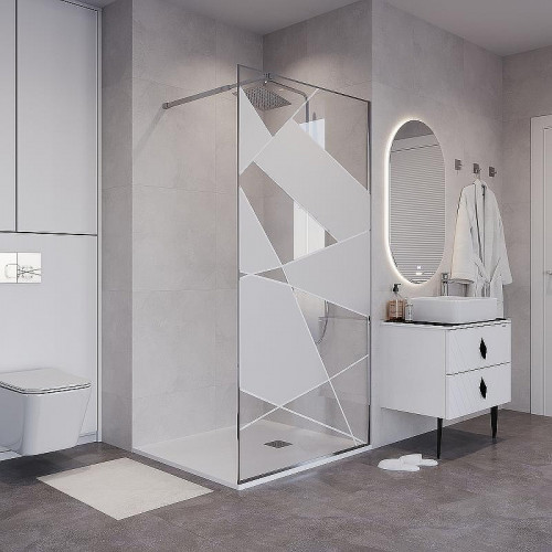 Душевая перегородка Niagara Nova 90 NG-660-90 профиль Хром стекло прозрачное с рисунком