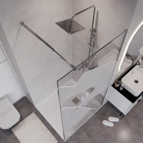 Душевая перегородка Niagara Nova 90 NG-660-90 профиль Хром стекло прозрачное с рисунком