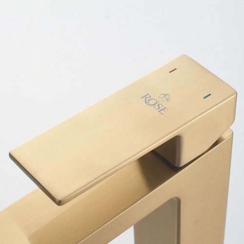 Смеситель для раковины Rose R18G R1801G-1 Золото матовое латунь