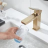 Смеситель для раковины Rose R18G R1801G-1 Золото матовое латунь