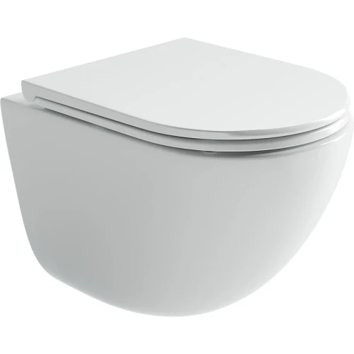 Комплект унитаза Ceramicanova Vogue CN4008T с инсталляцией WellWant Standart 50 WWISI111BB с сиденьем Микролифт и Черной матовой клавишей смыва фарфор подвесной