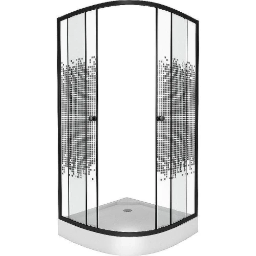 Душевой уголок Niagara Eco 80х80 NG-003-14 Black профиль Черный стекло с рисунком