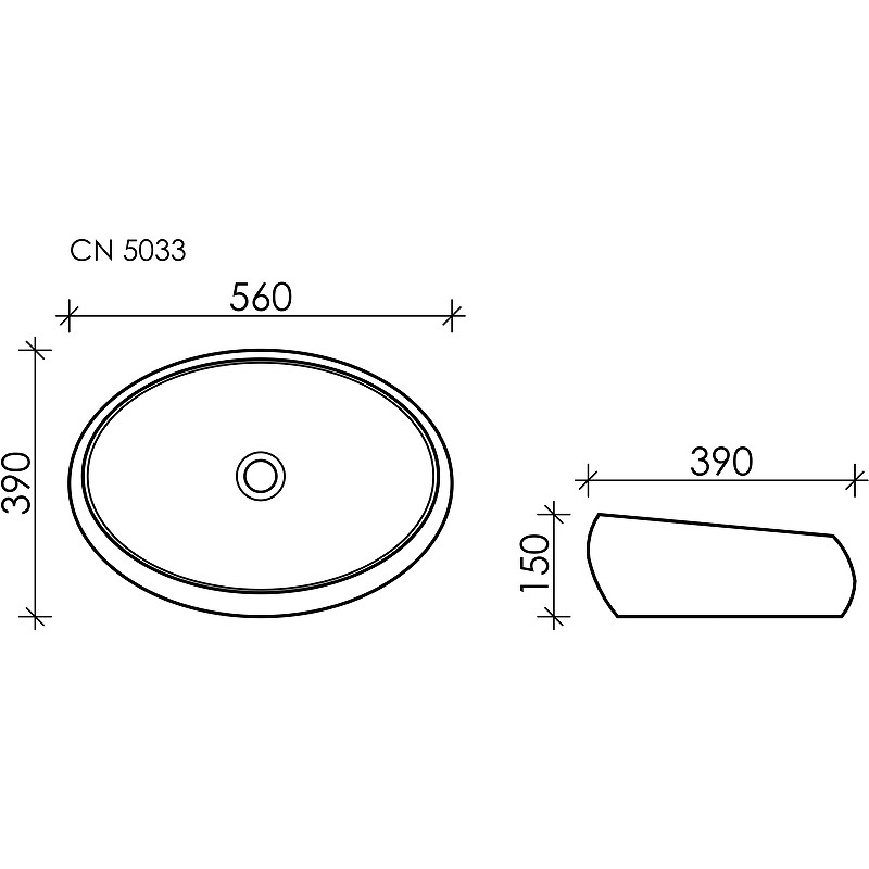 Раковина-чаша Ceramicanova Element 56 CN5033 Белая фарфор накладная