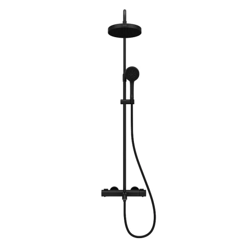 Душевая система Vitra Base Round A4730336EXP с термостатом цвет Черный матовый