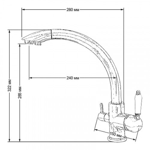 Смеситель для кухни Seaman Barcelone SSL-5382-LG цвет Светлое золото сатин