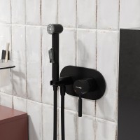 Гигиенический душ со смесителем WasserKRAFT Gollach 3338 Черный матовый латунь встраиваемый