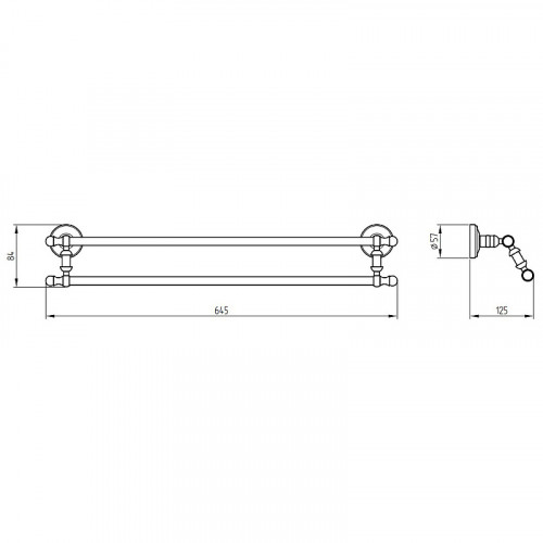 Полотенцедержатель Migliore Mirella 17335 двойной Золото