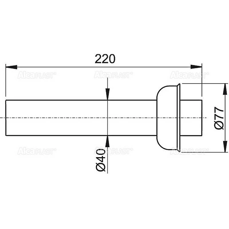 Удлинительная труба для сифона Alcaplast P046 Белая