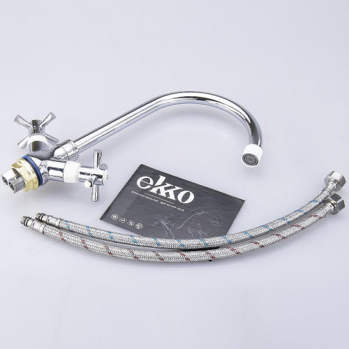 Смеситель для кухни Ekko E49118-7 Хром Белый