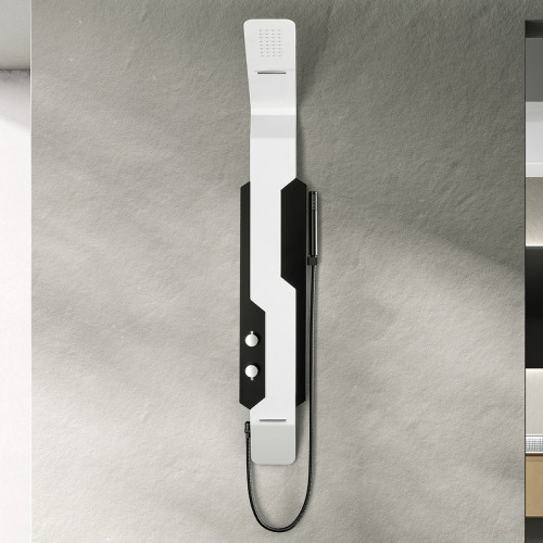 Душевая панель Black&amp;White Gravity GR028 028000 с гидромассажем Белая матовая Черная матовая