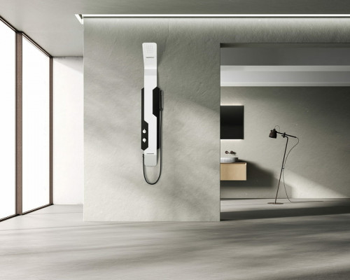 Душевая панель Black&amp;White Gravity GR028 028000 с гидромассажем Белая матовая Черная матовая