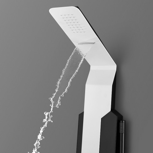 Душевая панель Black&amp;White Gravity GR028 028000 с гидромассажем Белая матовая Черная матовая