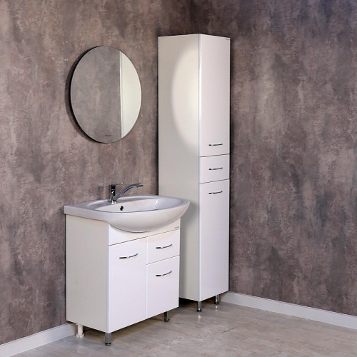 Шкаф пенал Onika Модерн 26 402606 с бельевой корзиной цвет Белый