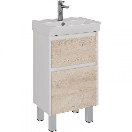 Тумба под раковину Lemark Combi 50 LM03C50T-dub подвесная Дуб кантри Белый глянец