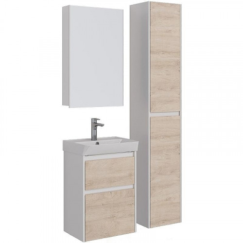 Тумба под раковину Lemark Combi 50 LM03C50T-dub подвесная Дуб кантри Белый глянец