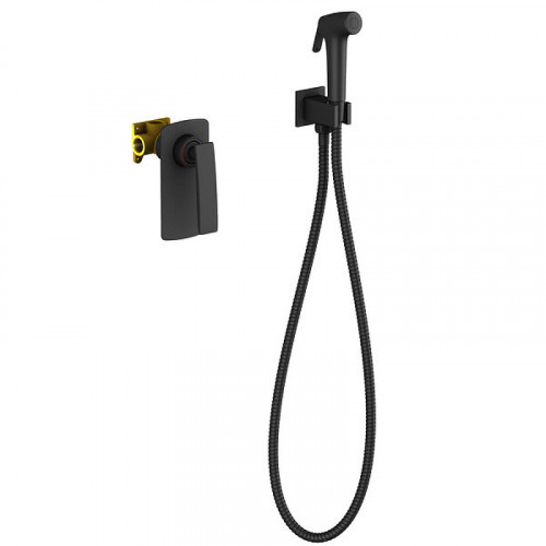 Гигиенический душ со смесителем Timo Helmi 4089/03SM Черный латунь на стену