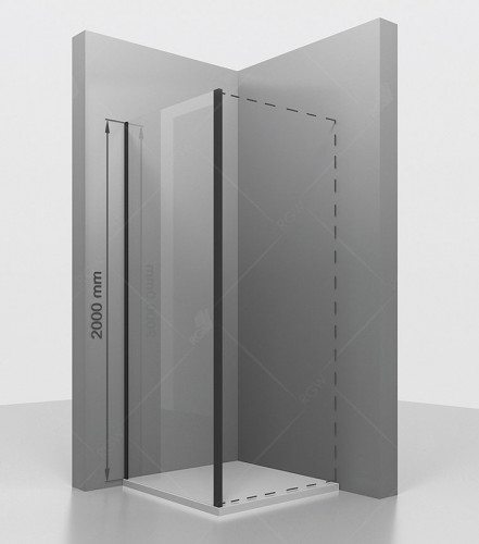 Душевая стенка RGW Z-050-3B 120 352253112-14 профиль Черный стекло прозрачное