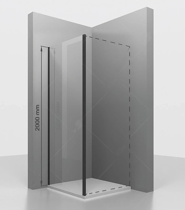 Душевая стенка RGW Z-050-3B 120 352253112-14 профиль Черный стекло прозрачное
