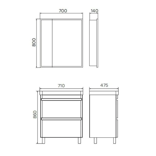 Тумба с раковиной Comforty Валдай 71 00-00020836 Тумба, раковина