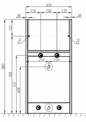 Тумба под раковину Aquaton Лондри 40 1A236001LH010 Белый глянец МДФ / ЛДСП