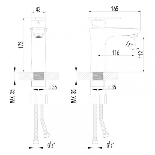 Смеситель для раковины AWP Narbus S0206C цвет Хром
