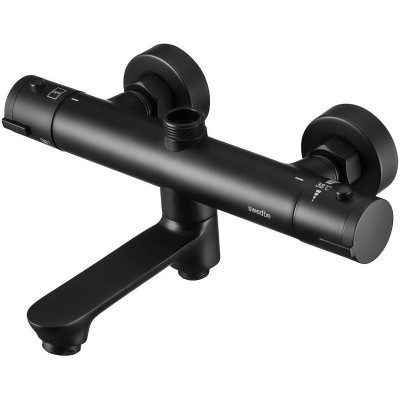 Смеситель для ванны Swedbe Hermes 9042B с термостатом Черный матовый латунь на стену