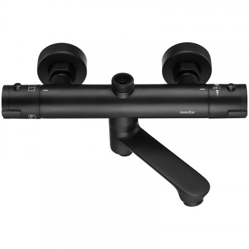 Смеситель для ванны Swedbe Hermes 9042B с термостатом Черный матовый латунь на стену