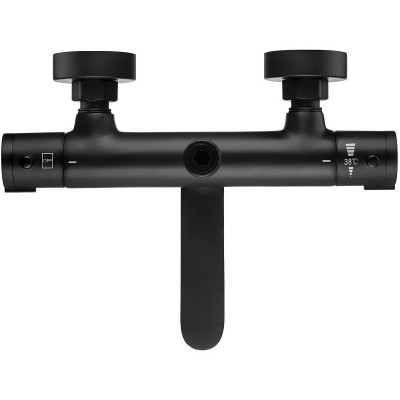 Смеситель для ванны Swedbe Hermes 9042B с термостатом Черный матовый латунь на стену