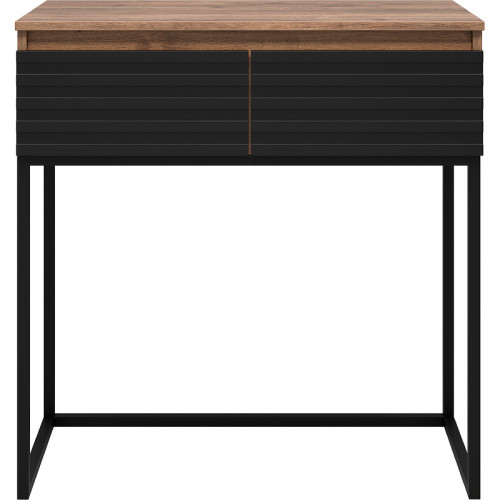 Тумба Brevita Dakota 80 DAK-019080-19-022Я Черный кварц Дуб Галифакс олово МДФ / ЛДСП