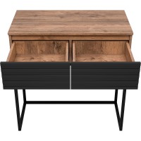 Тумба Brevita Dakota 80 DAK-019080-19-022Я Черный кварц Дуб Галифакс олово МДФ / ЛДСП