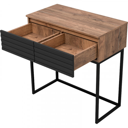 Тумба Brevita Dakota 80 DAK-019080-19-022Я Черный кварц Дуб Галифакс олово МДФ / ЛДСП