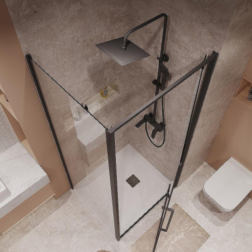 Душевой уголок Niagara Nova 80х80 NG-85-8AB-A80B-34 профиль Черный матовый стекло прозрачное