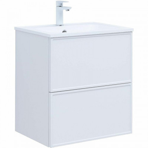 Тумба под раковину Aquanet Арт 60 313254 подвесная Белая матовая