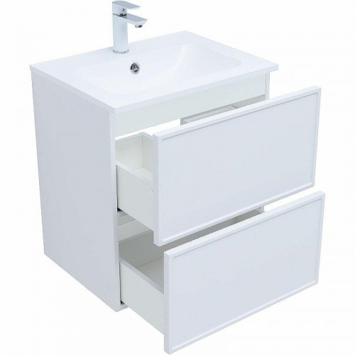 Тумба под раковину Aquanet Арт 60 313254 подвесная Белая матовая