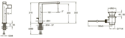 Смеситель для раковины Jacob Delafon Composed E73159-TT Титан латунь