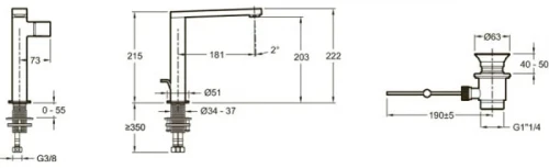 Смеситель для раковины Jacob Delafon Composed E73159-TT Титан латунь