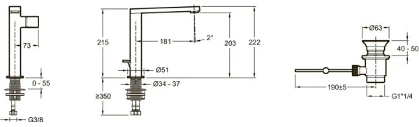 Смеситель для раковины Jacob Delafon Composed E73159-TT Титан латунь