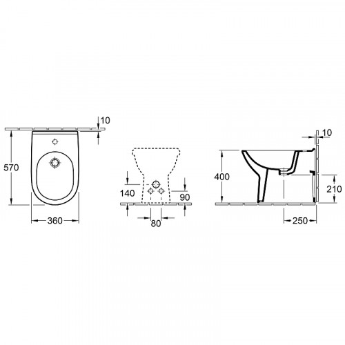 Биде Villeroy&amp;Boch O.Novo 54610001 Альпийский белый